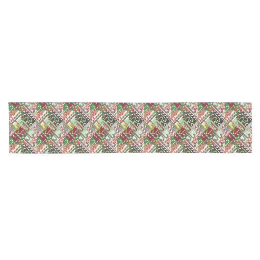Candy Cane Patchwork Patroon Korte Tafelloper (Horizontaal)