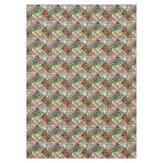 Candy Cane Patchwork Patroon Tafelkleed (Voorkant)