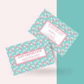 Candy Cane Pattern Blauwgroen kerstcadeaubon Visitekaartje