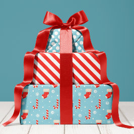 Candy Cane Pattern Cute Holiday Kerstmis stoppen Inpakpapier Vel