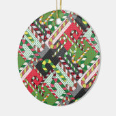 Candy Cane Pattern Keramisch Ornament (Links)