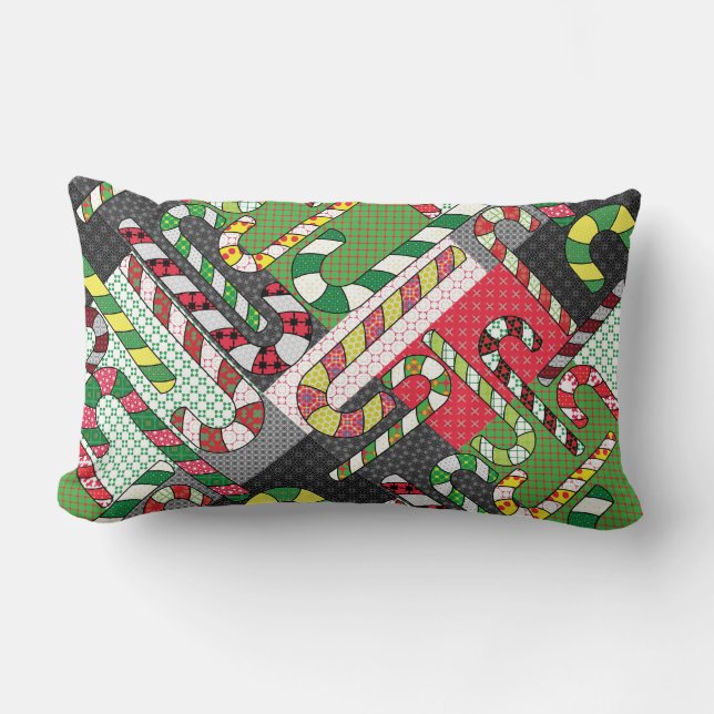 Candy Cane Pattern Kussen (Voorkant)