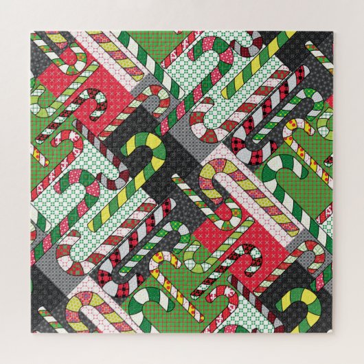 Candy Cane Pattern Legpuzzel (Horizontaal)