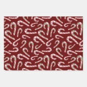 Candy Cane Pattern Red Green Maroon Inpakpapier Vel (Voorkant)