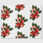 Candy Cane Pattern Retro Kerstcadeau Cadeaupapier (Vlak)