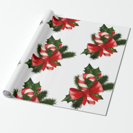 Candy Cane Pattern Retro Kerstcadeau Cadeaupapier