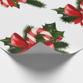 Candy Cane Pattern Retro Kerstcadeau Cadeaupapier (Hoek)
