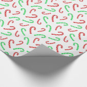 Candy Cane Pattern (rode en groene Waterverf) Cadeaupapier (Hoek)