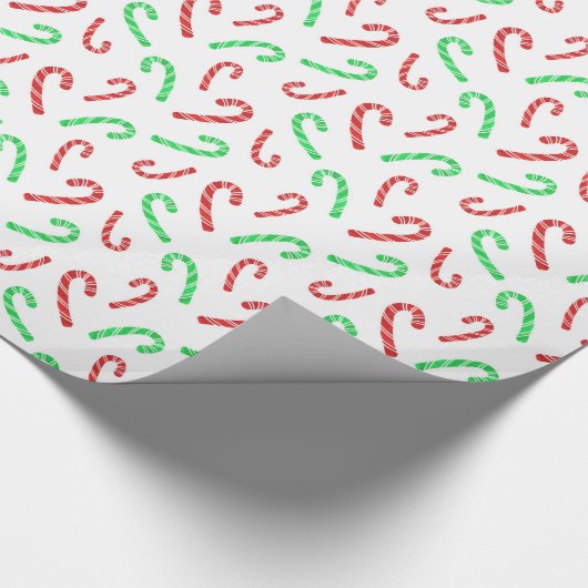 Candy Cane Pattern (rode en groene Waterverf) Cadeaupapier (Hoek)