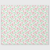 Candy Cane Pattern (rode en groene Waterverf) Cadeaupapier (Vlak)