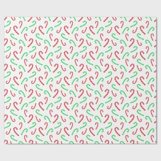 Candy Cane Pattern (rode en groene Waterverf) Cadeaupapier (Vlak)
