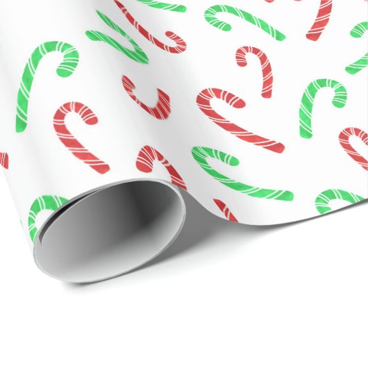 Candy Cane Pattern (rode en groene Waterverf) Cadeaupapier (Rol Hoek)