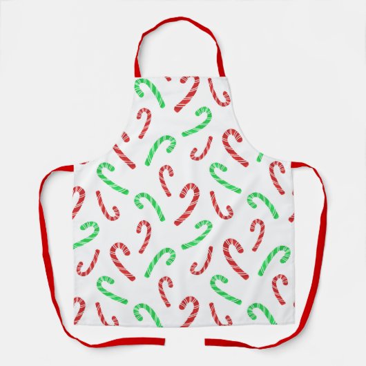 Candy Cane Pattern (rode en groene Waterverf) Schort (Voorkant)