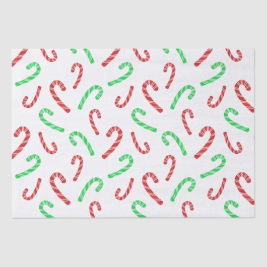 Candy Cane Pattern (rode en groene Waterverf) Tissuepapier (Voorkant)