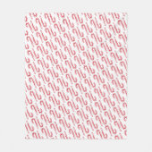 Candy Cane Pattern Rood Wit Waterverf Kerst Fleece Deken (Voorkant)