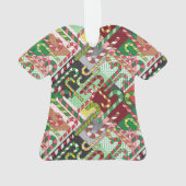 Candy Cane Pattern Slant Ceramic Ornament (achterkant)