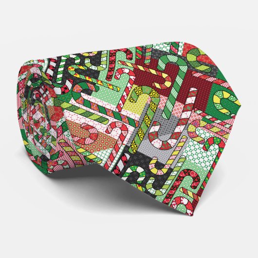 Candy Cane Pattern Stropdas (Opgerold)