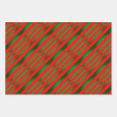 Candy Cane Patterns Kerst Rood en Groen Wit Inpakpapier Vel (Voorkant 2)