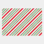 Candy Cane Patterns Kerst Rood en Groen Wit Inpakpapier Vel (Voorkant)