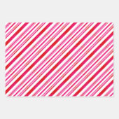 Candy Cane Patterns Kerst Rood en Groen Wit Inpakpapier Vel (Voorkant 3)