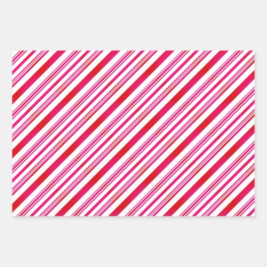 Candy Cane Patterns Kerst Rood en Groen Wit Inpakpapier Vel (Voorkant 3)