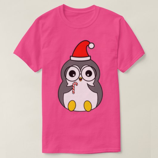Candy Cane Penguin T-shirt (Design voorkant)