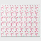 Candy Cane Pepermunt Kerstvakantie Rood Wit Cadeaupapier (Vlak)