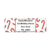 Candy Cane Peppermint Custom Kerstmis Etiket (Voorkant)