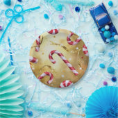 Candy Cane Peppermint Gold Paper Bord (Feest)