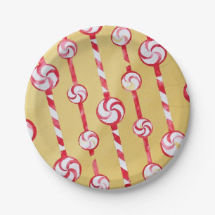 Candy Cane Peppermint Gold Paper Bord