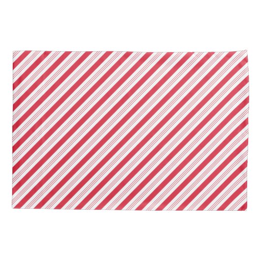 Candy Cane Peppermint Holiday Red White Striped Kussensloop (Achterkant)