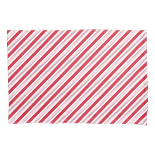 Candy Cane Peppermint Holiday Red White Striped Kussensloop (Voorkant)