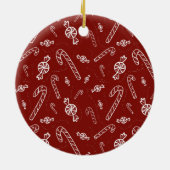 Candy Cane Peppermint Initiaal Monogram Kerst Keramisch Ornament (Achterkant)