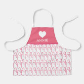 Candy Cane Peppermint Kerstvakantie Hartnaam Schort (Voorkant)