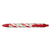 Candy Cane Peppermint Stripe Christmas Red & Green Zwarte Inkt Pen (Achterkant)