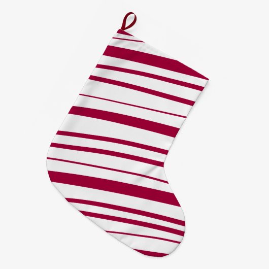Candy Cane Peppermint Stripe Grote Kerstsok (Voorkant (Hangend))