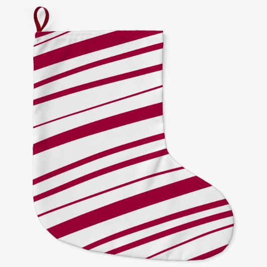 Candy Cane Peppermint Stripe Grote Kerstsok (Voorkant)