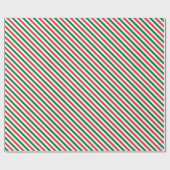 Candy Cane Peppermint Stripe Red and Green Cadeaupapier (Vlak)