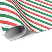 Candy Cane Peppermint Stripe Red and Green Cadeaupapier (Rol Hoek)