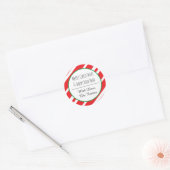 Candy Cane personaliseert Nieuwjaar prettige feest Ronde Sticker (Envelop)