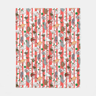 Candy Cane Pet Rattie Kerstmis! Fleece Deken