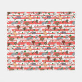 Candy Cane Pet Rattie Kerstmis! Fleece Deken (Voorkant (Horizontaal))