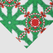 Candy Cane Pine Branches Red Bow Stropdassen Xmas  Tissuepapier (Detail)