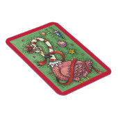 CANDY CANE PINK FLAMINGO CHRISTMAS MAGNET MAGNEET (Rechterzijde)