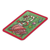 CANDY CANE PINK FLAMINGO CHRISTMAS MAGNET MAGNEET (Linkerzijde)