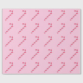 Candy Cane Pink Xmas Cadeaupapier (Vlak)