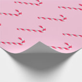 Candy Cane Pink Xmas Cadeaupapier (Hoek)