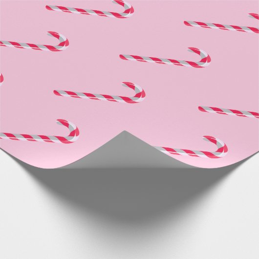 Candy Cane Pink Xmas Cadeaupapier (Hoek)