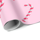 Candy Cane Pink Xmas Cadeaupapier (Rol Hoek)