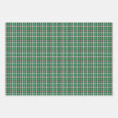 Candy Cane Plaid Stripes & Bows Green Christmas Inpakpapier Vel (Voorkant 2)